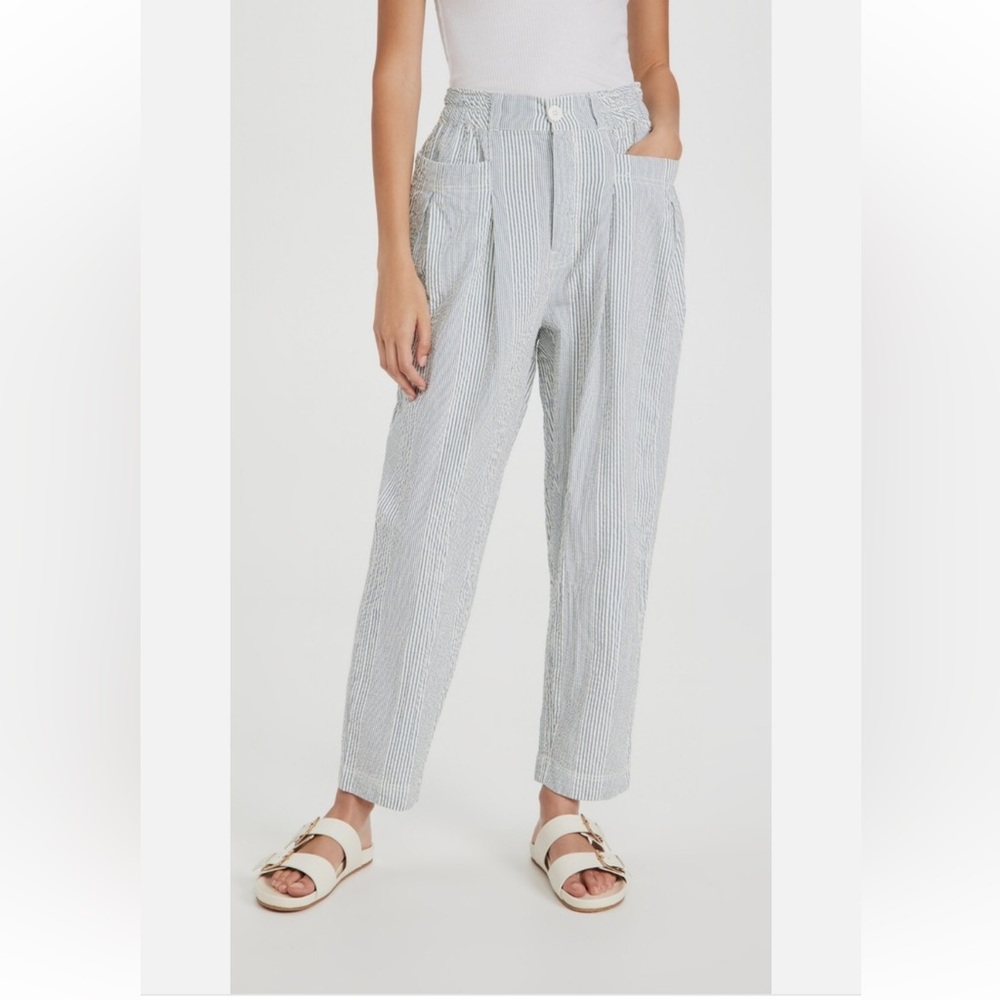 Free People Make A Stand Striped Pants Seersucker